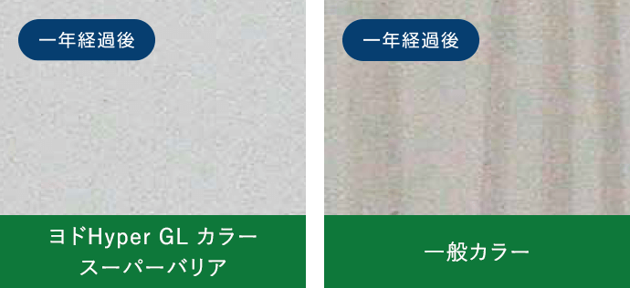 雨筋汚染暴露試験（ヨドHyperGLカラー スーパーバリア 壁）